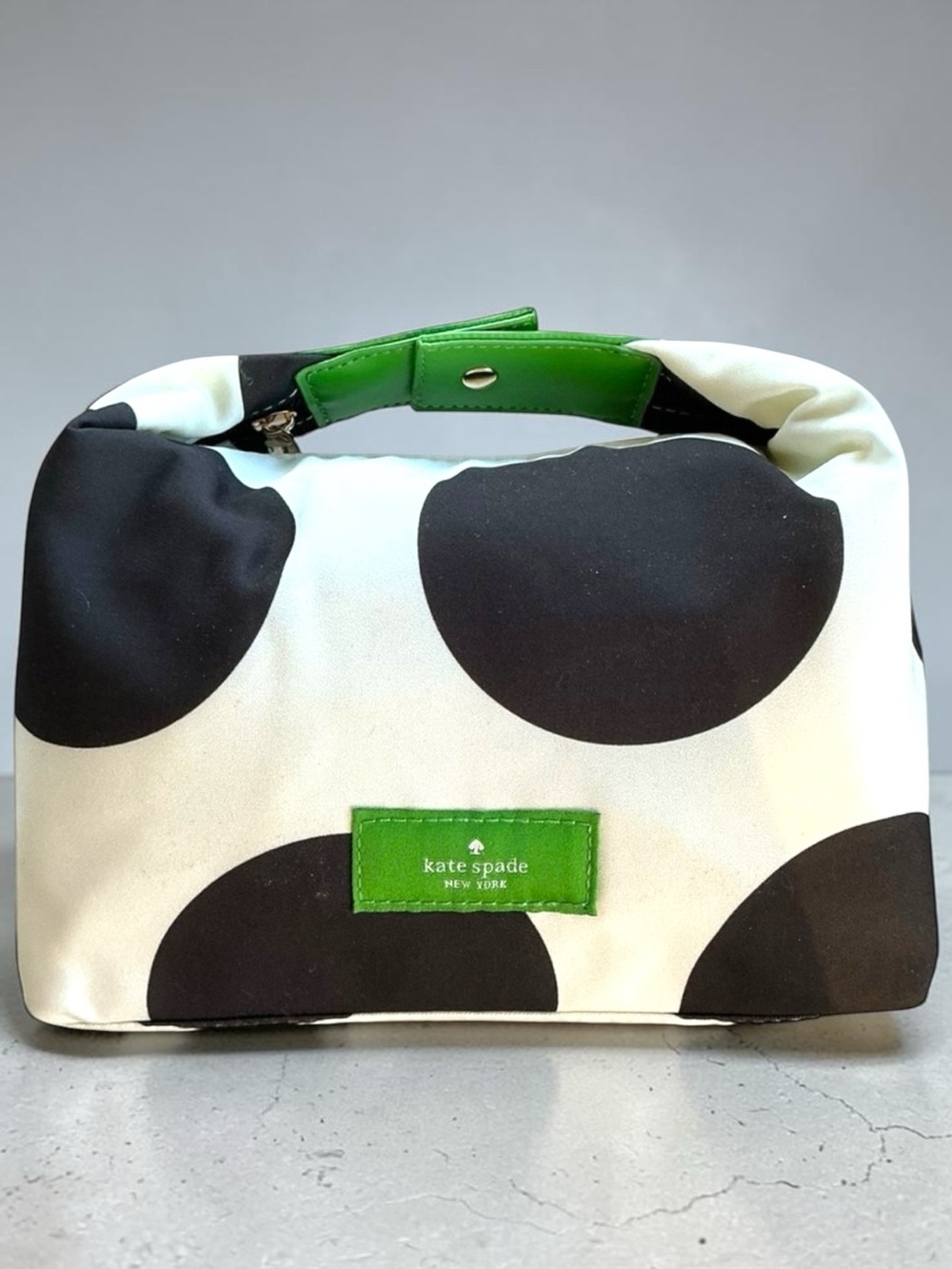 Kate Spade Everything Puffy Medium Cosmetic Case Polka Dot Green